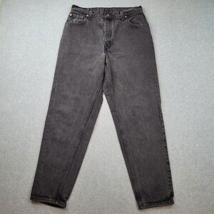 Levi 551 Relaxed Fit Tapered Leg Jeans Women 14 Med Black 28x30 Vintage USA 1995